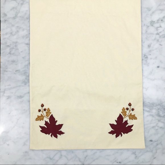 Fall Leaves Cream Table Runner - Picture 3 of 8